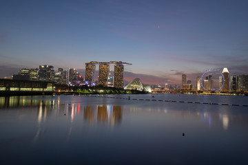Naklejka premium Marina Bay View of Singapore city landmark. Hotel, cityscape in summer