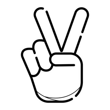 recommend clip art: Peace hand gesture icon