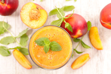 glass of peach juice or smoothie
