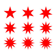 abstract stars shape with variety pointed. star symbol. vector template ready for use