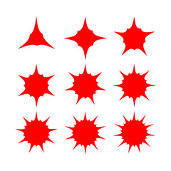 abstract stars shape with variety pointed. star symbol. vector template ready for use