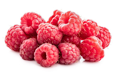 Fresh raspberry isolated on white background. Clipping path