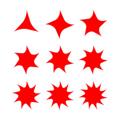 abstract stars shape with variety pointed. star symbol. vector template ready for use