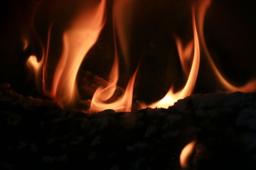 Fire flame at night
