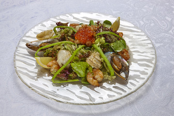 seafood salad on a plate