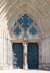 Obraz premium MAGDEBURG, GERMANY - June 11, 2018: Magdeburg cathedral entrance door