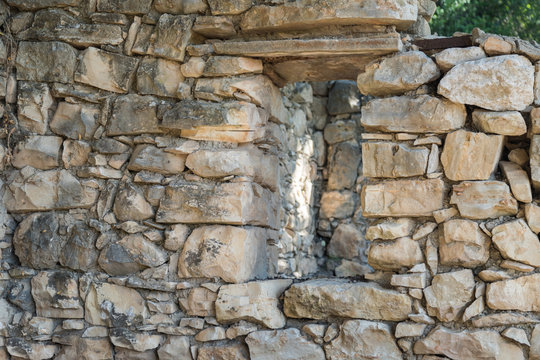 Ruins  of abandoned Palestinian village Kafr Birim in the north of Israel in which the christians Maronites lived until the middle of the 20th century