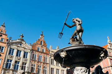 Neptune Fountain, Gdansk, Poland.