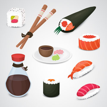 Sushi vector icon. Detailed, 3d, realistic art.