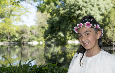 Pretty girl first communion