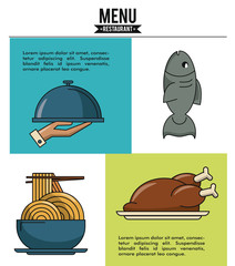 Restaurant graphic with informations and elements vector illustration graphic design