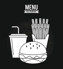 Fast food restaurant menu concept vector illustration graphic design