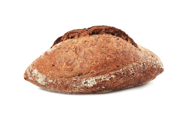 Fresh tasty bread on white background