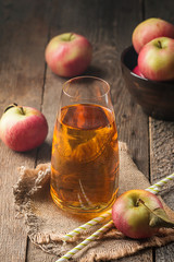 Glass of fresh apple juice