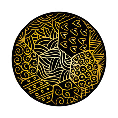 Soccer ball  in doodle ornament