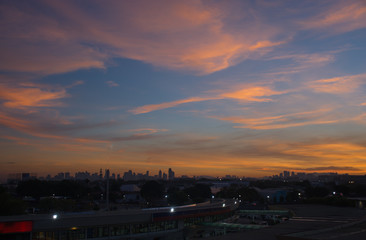 Fototapeta premium Sunset under the town