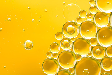 golden yellow bubble oil, abstract background