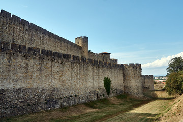 Fototapeta na wymiar Carcassonne - impressive town-fortress in France