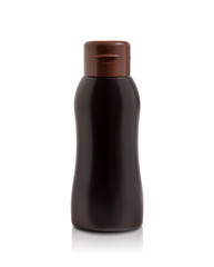 chocolate syrup bottle isolated on white background