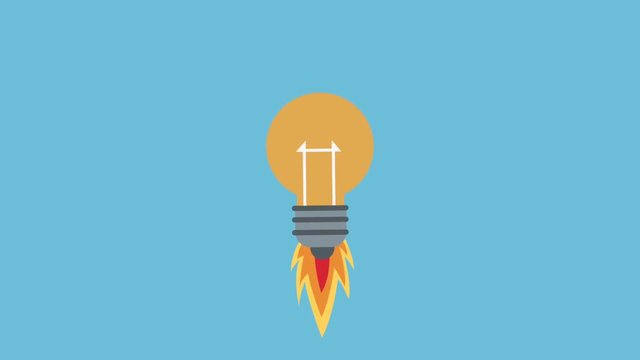 Bulb blight taking off big idea concept High Definition animation colorful scenes
