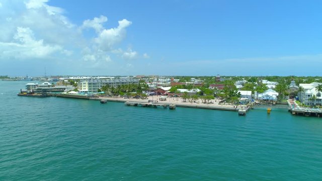 Aerial drone b roll footage Key West Mallory Square 4k 24p