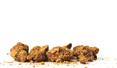 Dirt pile on white background.