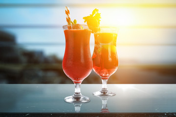 desk space and summer drinks 