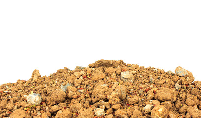 Dirt pile on white background.