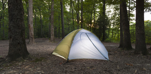 Well lit campsite