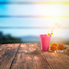 summer drink and desk space 
