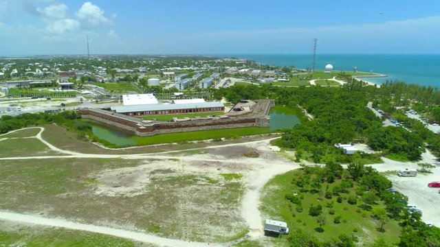 Aerial footage Fort Zachary Taylor Key West Florida 4k 24p