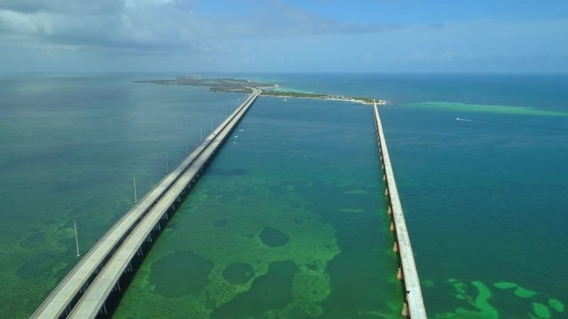 Aerial helicopter tour Florida Keys Overseas Highway