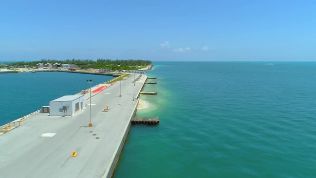 Aerial Key West ship port 4k