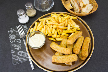 poisson pané et frites