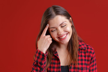 Happy woman laughing