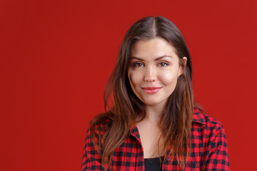 Fototapeta premium Close up portrait of a beautiful young woman