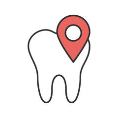 Dental clinic location color icon