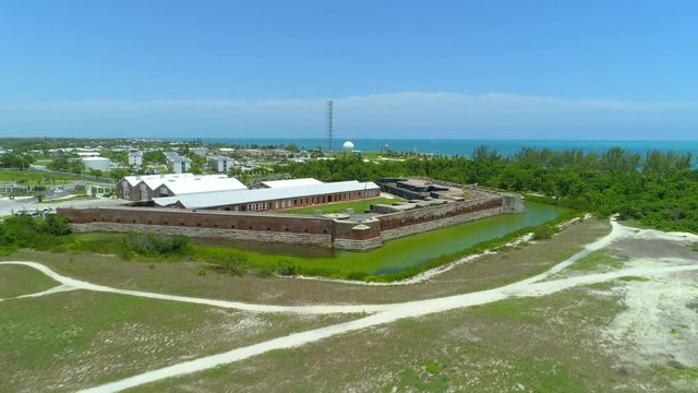 Stock b roll aerial footage Fort Zachary Taylor Key West Florida 4k 24p