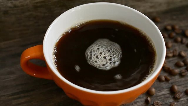 Coffee cup close up hd slow motion footage