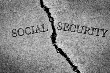 Old Cracked Sidewalk Cement Dangerous Broken Social Security Savings Depleted