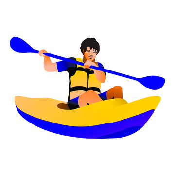 Kayak boat isolated figure