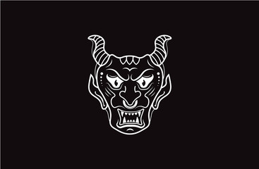 Devil head illustration. Logo Devil. Vector illustration