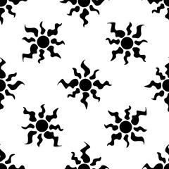 Geometric seamless pattern. Sun