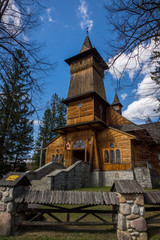 Fototapeta na wymiar Wooden church in Koscielisko near Zakopane, Malopolska , Poland