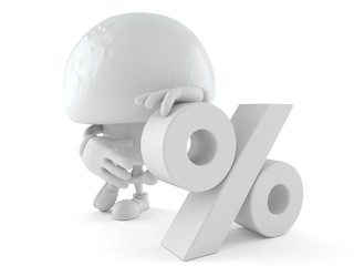 Champignon character with percent symbol