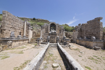 The Nympahion of Kestros of Perge Ancient City in Antalya, Turkey