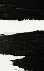 Black white old grunge ripped torn vintage collage posters creased crumpled paper surface texture...