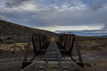 Obraz premium Old Patagonian Express railway in Chubut.