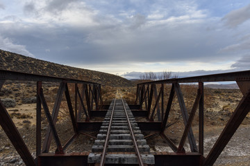 Fototapeta na wymiar Old Patagonian Express railway in Chubut.