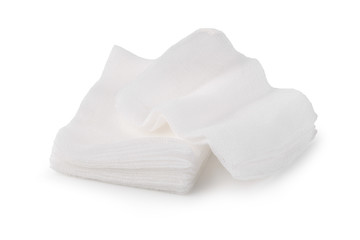 Medical gauze sheet isolate on a white background